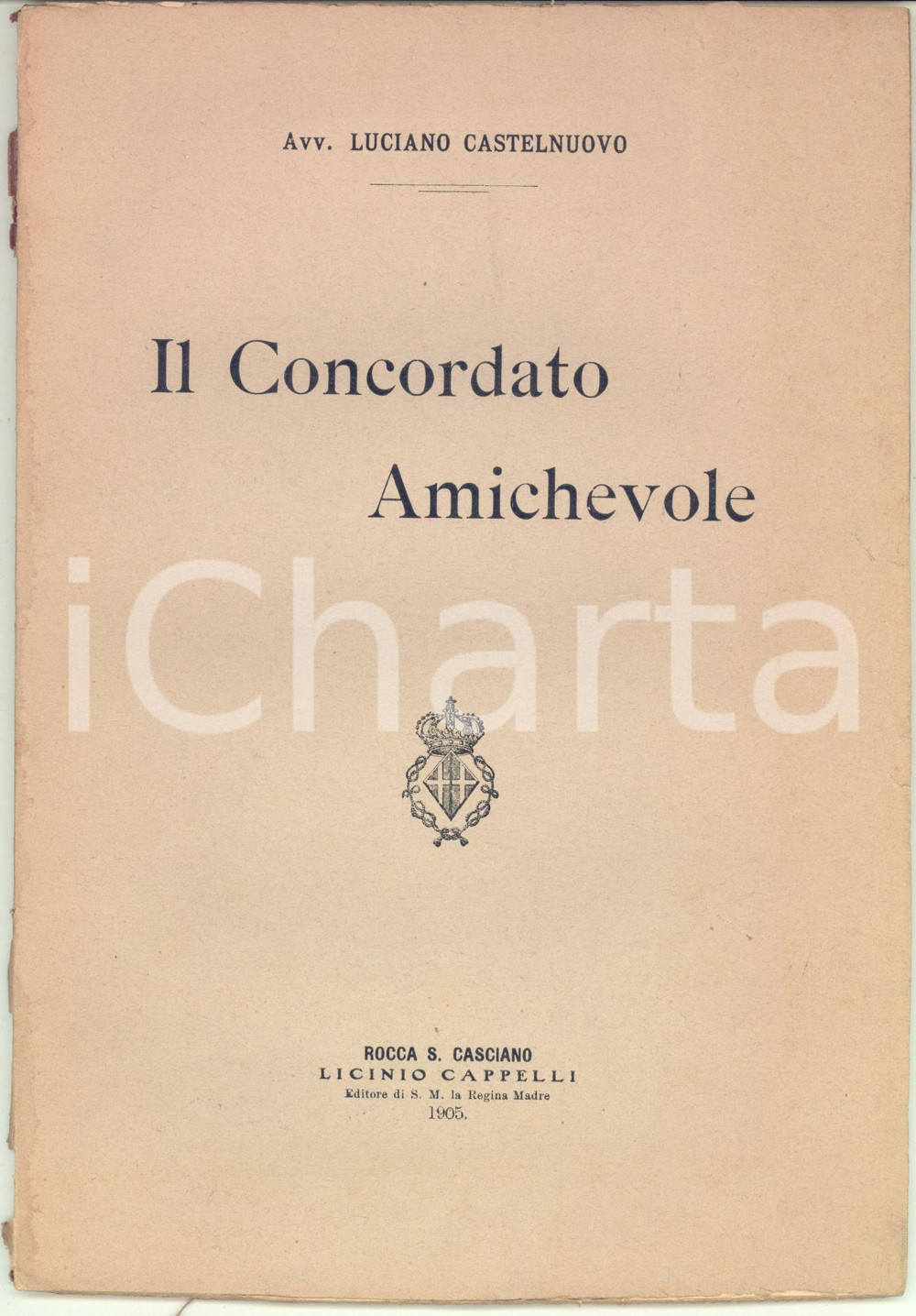 Libro, pubblicazione d epoca 1905 Luciano CASTELNUOVO Il concordato amichevole  Ed. Cappelli 64 pp. 1