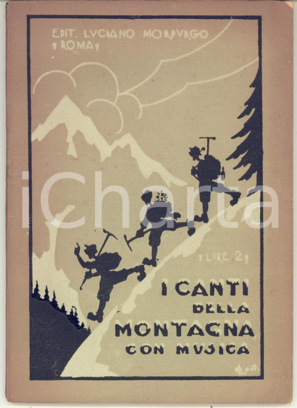Libro, pubblicazione d epoca 1931 Gino MASSANO I canti della montagna  Parole e musica Ed. MORPURGO 1
