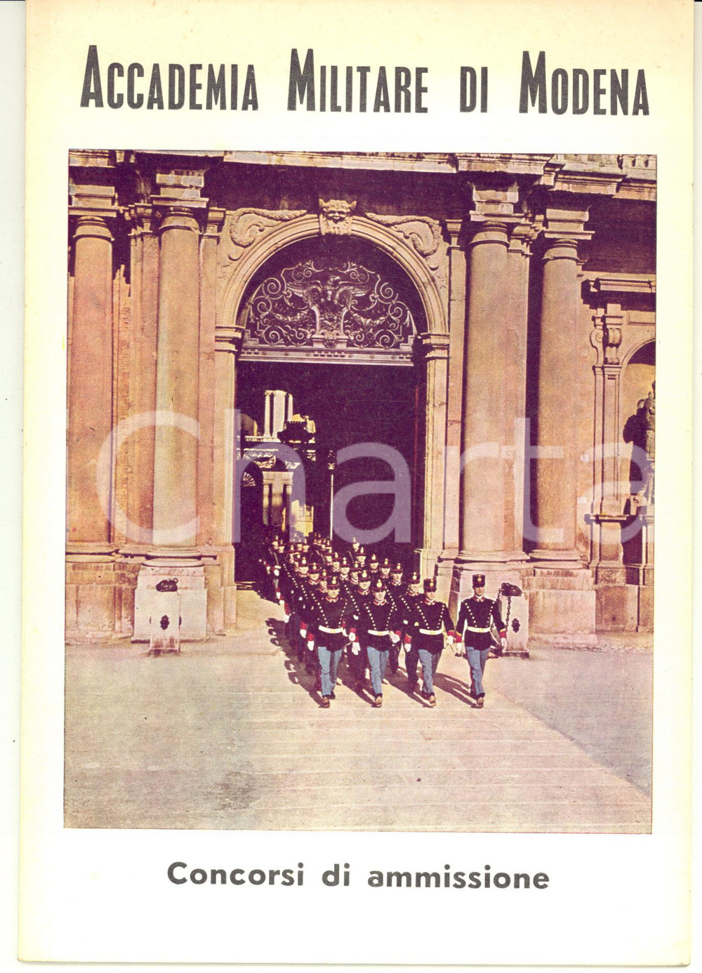 Libro, pubblicazione d epoca 1960 ca Accademia Militare di MODENA  Concorsi di ammissione  ILLUSTRATO 39 pp 1