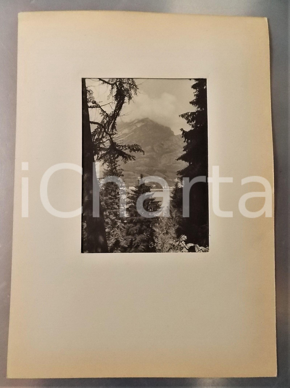 Fotografia d epoca originale 1933 Area di BELLAGIO  Veduta con il Lago di Como Foto con passepartout 24x34 1