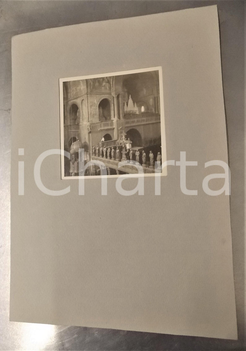 Fotografia d epoca originale 1935 VENEZIA Interno di San Marco Foto VINTAGE con passepartout 24x34 cm 1