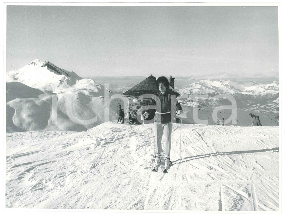 Fotografia d epoca originale 1960 ca DAVOS  SVIZZERA Silvana PAMPANINI sugli sci  Foto 17x23 cm 6 1