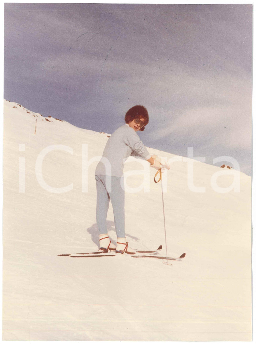 Fotografia d epoca originale 1960 ca DAVOS  SVIZZERA Silvana PAMPANINI sugli sci  Foto 17x23 cm 13 1