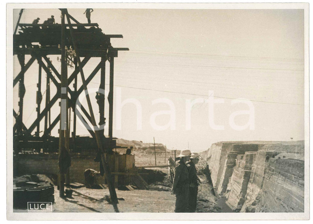Fotografia d epoca originale 1941 WW2 GRECIA Genieri italiani costruiscono ponte sul Canale di Corinto Foto 1