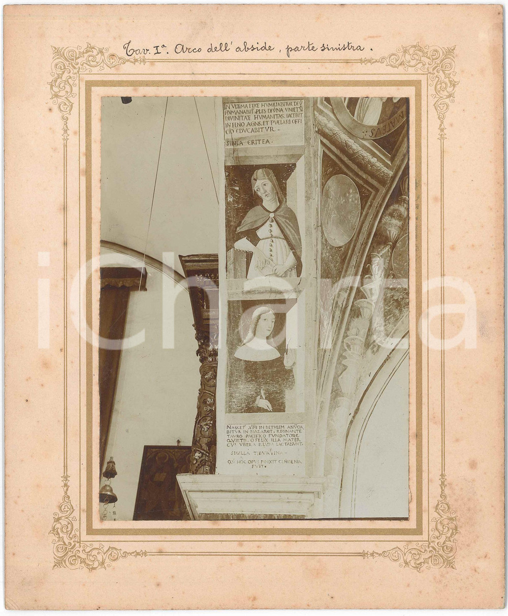 Fotografia d epoca originale 1900 ca BAGOLINO BS Chiesa San Rocco e San Giorgio  Affreschi 1 Foto 20x24 1