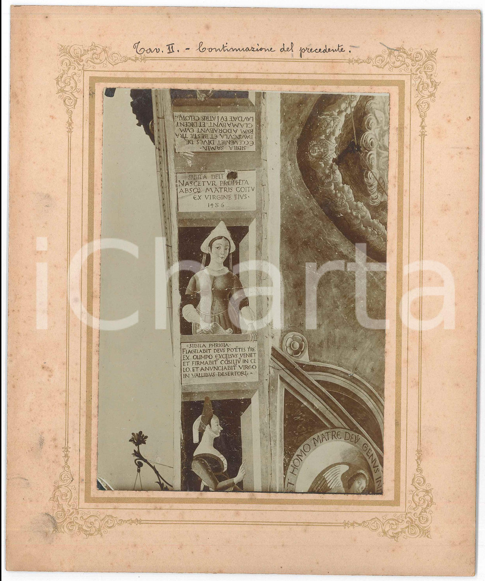 Fotografia d epoca originale 1900 ca BAGOLINO BS Chiesa San Rocco e San Giorgio  Affreschi 2 Foto 20x24 1