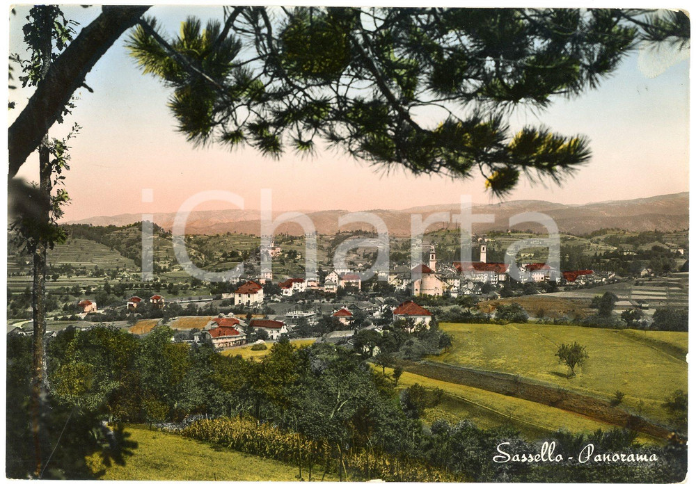 Cartolina originale da collezione 1954 SASSELLO SV Panorama del paese  Cartolina FG VG 1