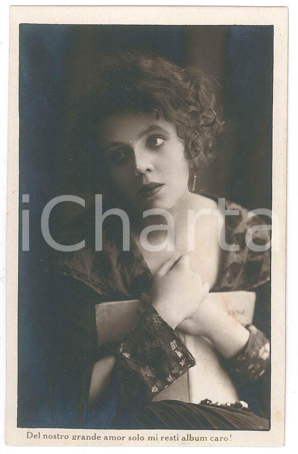 Cartolina originale da collezione 1927 INNAMORATI Del nostro grande amor solo mi resti album caro! Cartolina FP NV 1