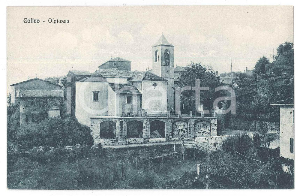 Cartolina originale da collezione 1930 ca COLICO LC Panorama di Olgiasca e Chiesa San Filippo  Cartolina FP NV 1