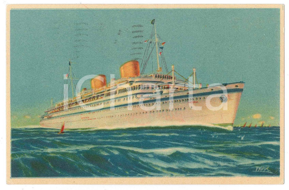 Cartolina originale da collezione 1932 LLOYD TRIESTINO Motonave Victoria  Cartolina FP VG 1