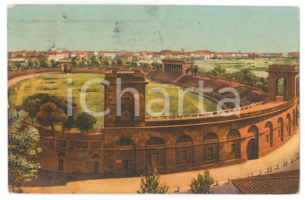 Cartolina originale da collezione 1920 MILANO Arena Civica e Ippodromo  Cartolina FP VG 1