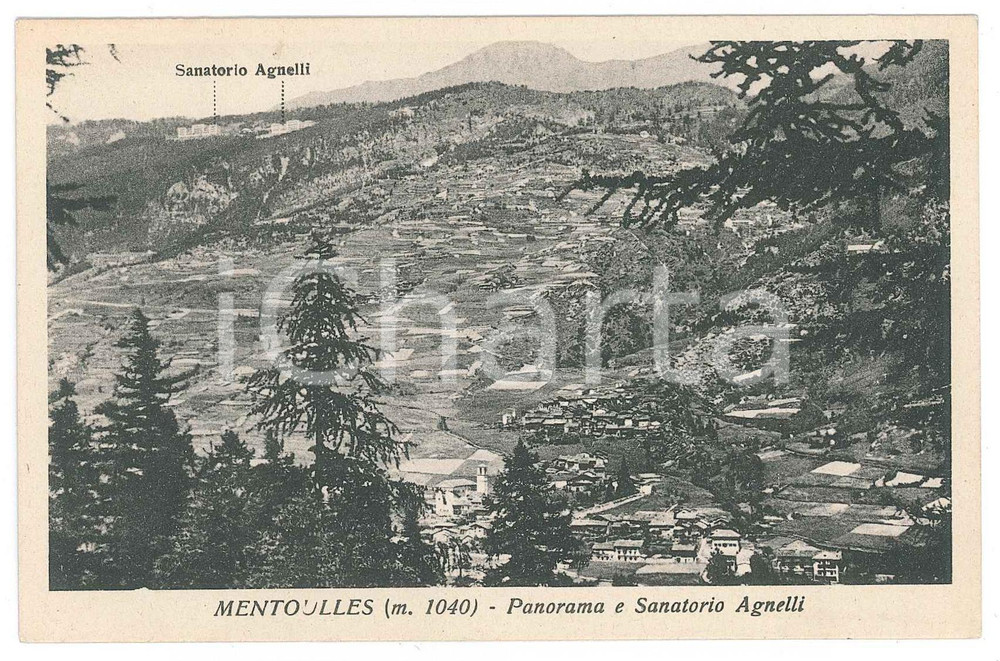 Cartolina originale da collezione 1930 ca MENTOULLES TO Panorama con Sanatorio Agnelli  Cartolina FP NV 1