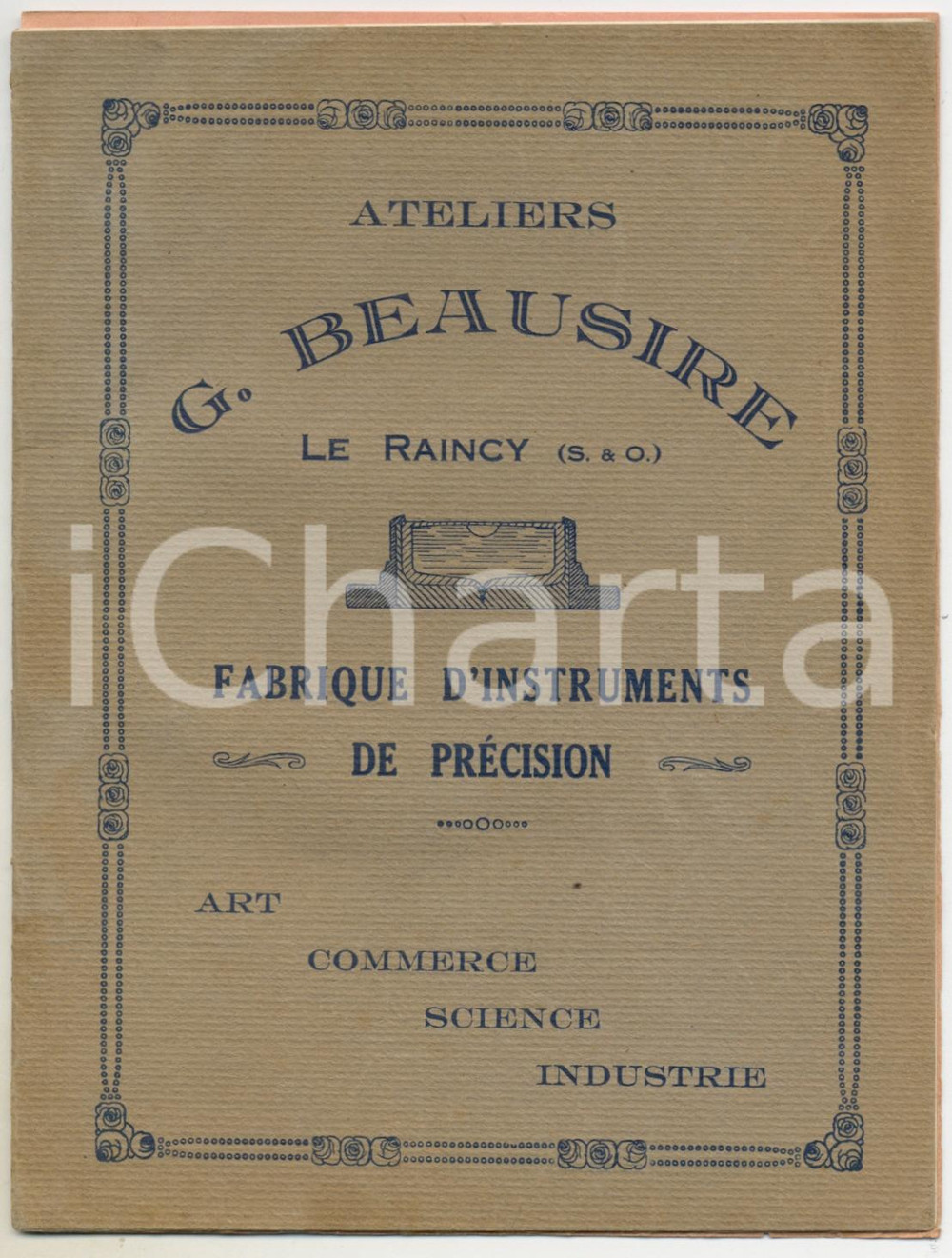 Materiale pubblicitario d’epoca 1910 ca LE RAINCY F Atelier BEAUSIRE Instruments de prÃ©cision Catalogue 12 p. 1