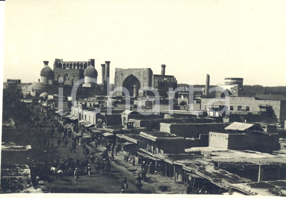 Fotografia d epoca originale 1935 ca SAMARCANDA UZBEKISTAN Veduta generale  Foto ANIMATA 14x11 cm 1