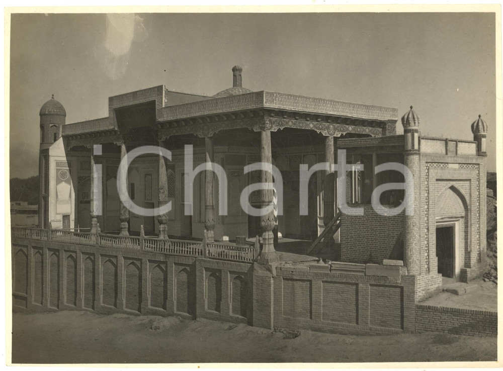 Fotografia d epoca originale 1935 ca SAMARCANDA UZBEKISTAN Edificio tradizionale con loggiato  Foto 22x17 1