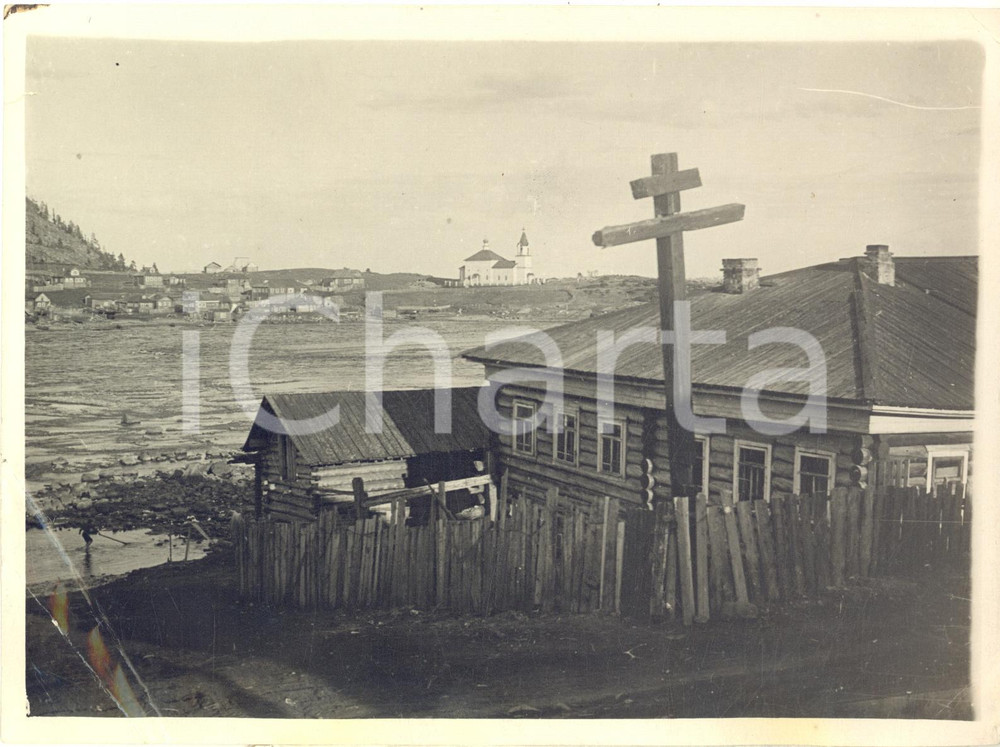1935 KANDALAKSHA (Ex URSS) Veduta con abitazioni tradizionali - Foto 20x15 cm