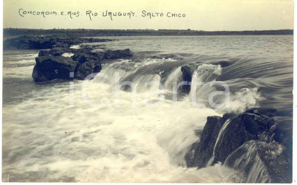 Fotografia d epoca originale 1920 ca CONCORDIA E. RIOS ARGENTINA Rio Uruguay  Salto Chico Real Photo CALVET 1