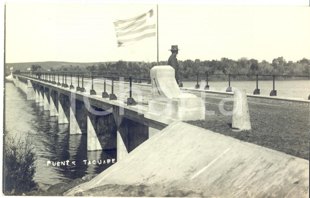 Fotografia d epoca originale 1920 ca SALTO URUGUAY Puente TACUABE  Real VINTAGE photo ANIMATED 14x9 cm 1