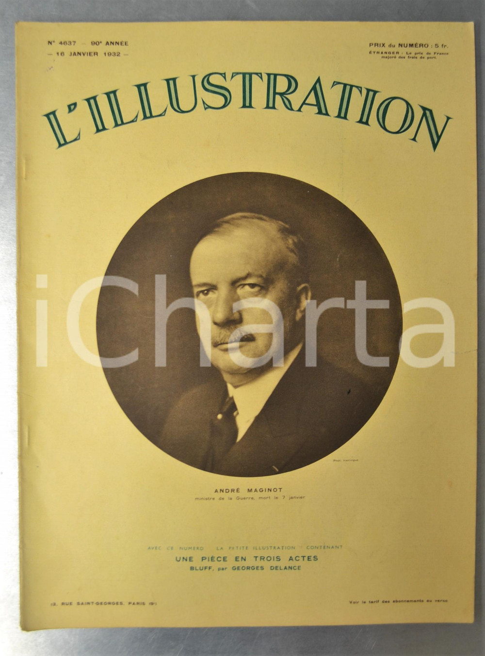Giornale, rivista storica 1932 L ILLUSTRATION Obsèques André MAGINOT  Fouilles en Albanie Journal n°4637 1
