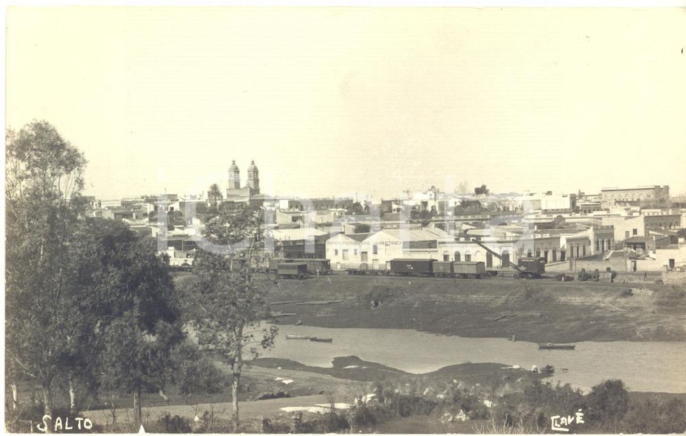 Fotografia d epoca originale 1920 ca SALTO URUGUAY Veduta panoramica  Real VINTAGE photo CLAVÃ‰ 1