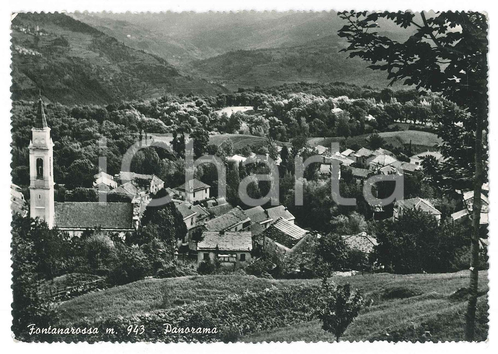 Cartolina originale da collezione 1959 GORRETO Panorama della frazione di Fontanarossa  Cartolina FG 1