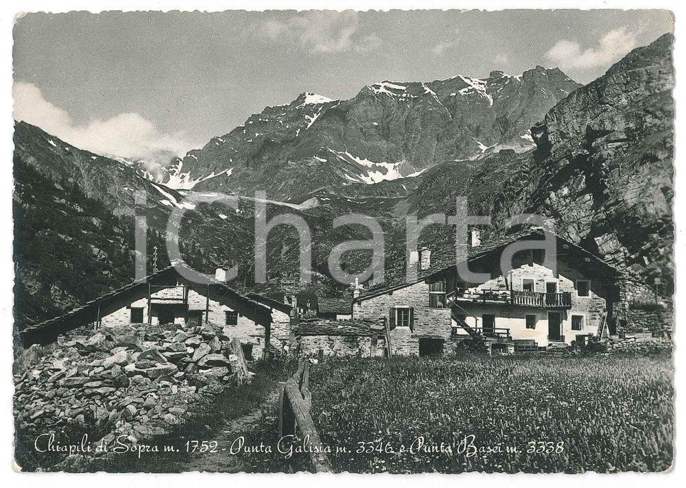 Cartolina originale da collezione 1957 CHIAPILI DI SOPRA  Punta di Galisia e Punta Basei  Cartolina FG VG 1