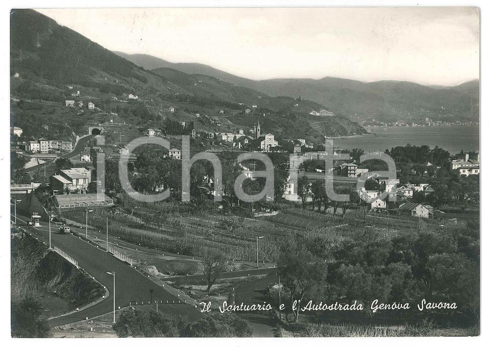 Cartolina originale da collezione 1961 ARENZANO Santuario Bambino GesÃ¹ Praga e Autostrada Genova Savona Cartolina 1