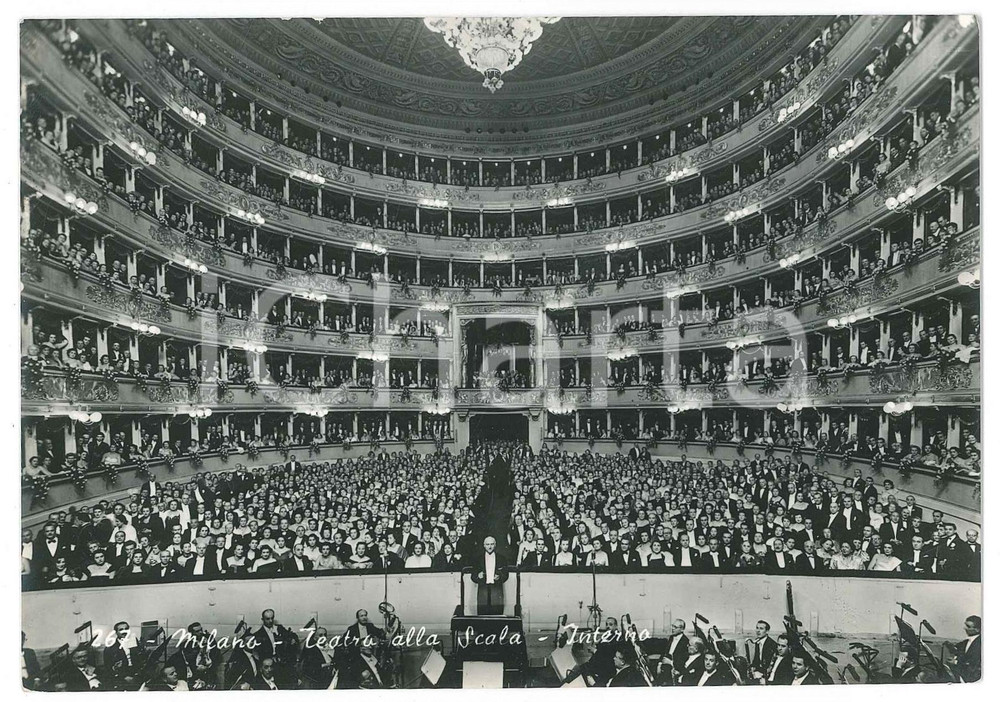 Cartolina originale da collezione 1955 MILANO Teatro alla Scala  Interno  Cartolina ANIMATA FG VG 1
