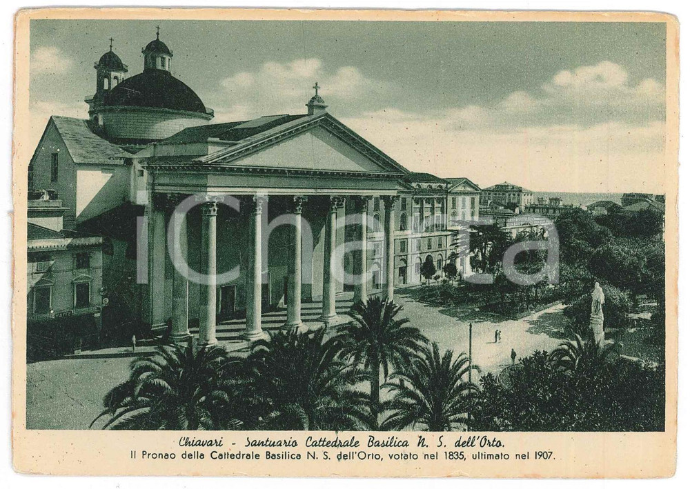 Cartolina originale da collezione 1936 CHIAVARI Pronao della Cattedrale di Nostra Signora dell Orto  Cartolina FG 1