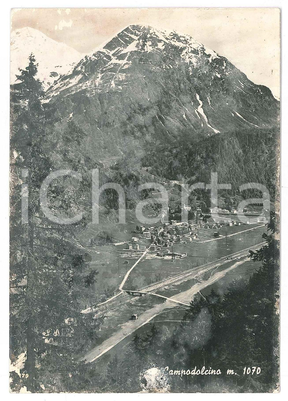 Cartolina originale da collezione 1965 CAMPODOLCINO  VALLE SPLUGA Panorama  Cartolina FG VG 1