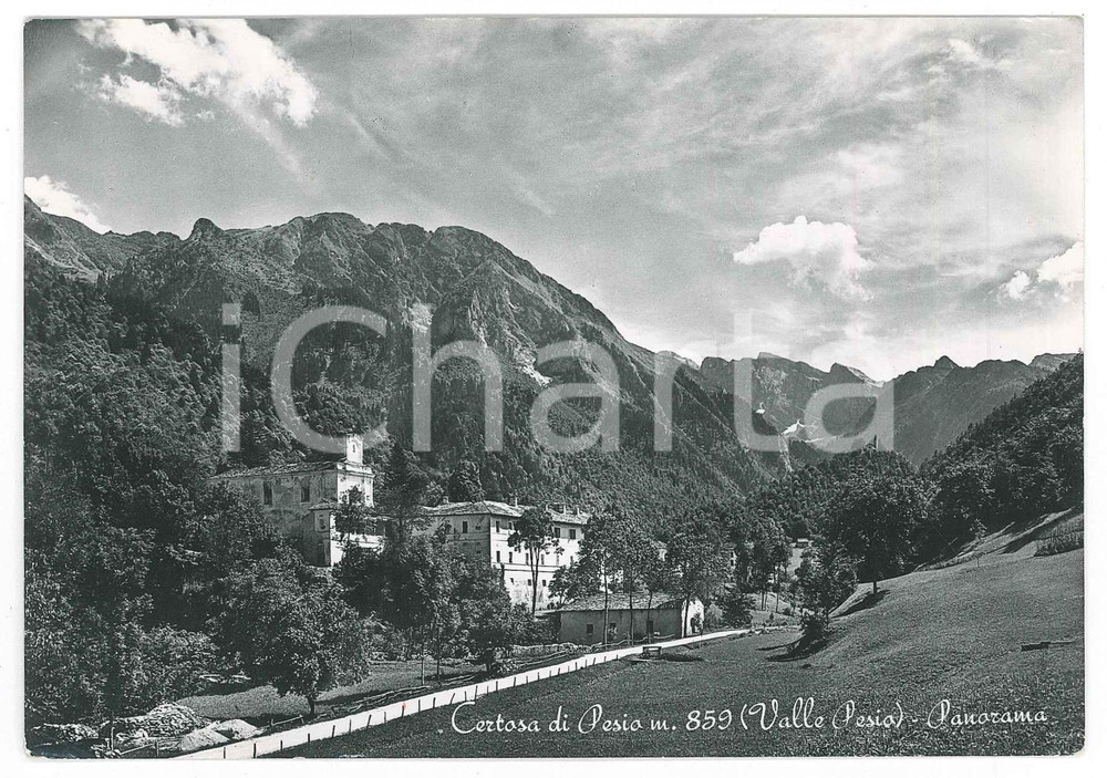 Cartolina originale da collezione 1958 CHIUSA DI PESIO CN Certosa di Santa Maria  Valle Pesio  Cartolina FG VG 1