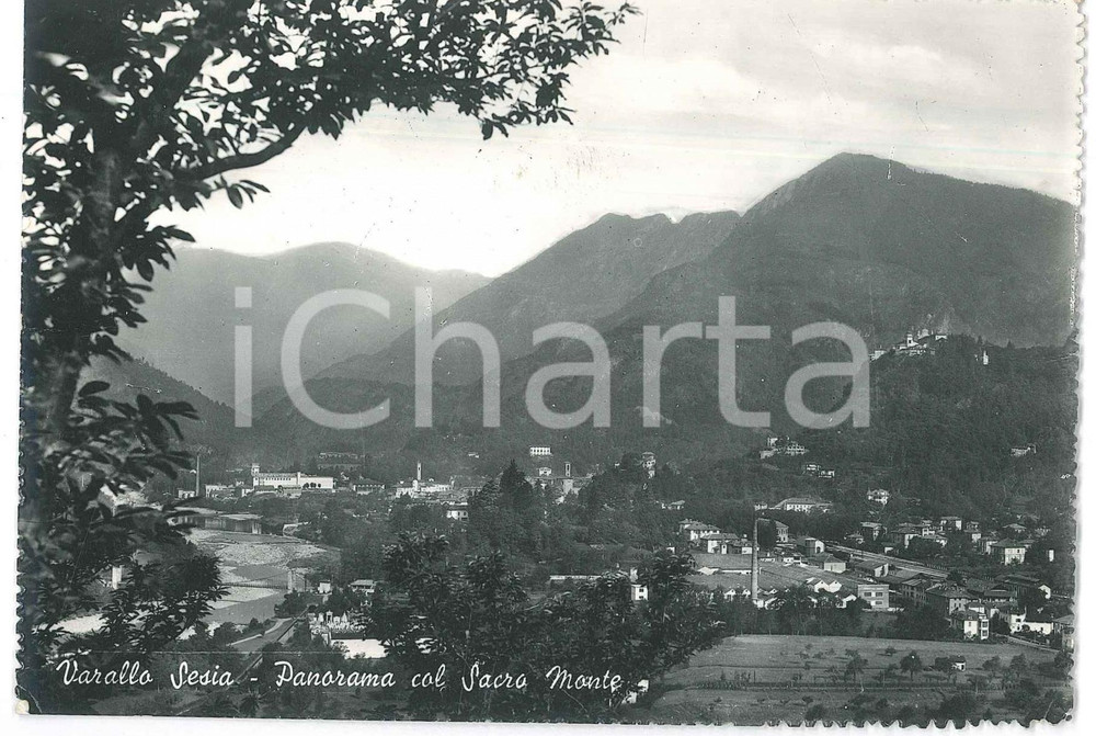 Cartolina originale da collezione 1950 ca VARALLO SESIA VC Panorama col Sacro Monte di Varallo  Cartolina FG VG 1