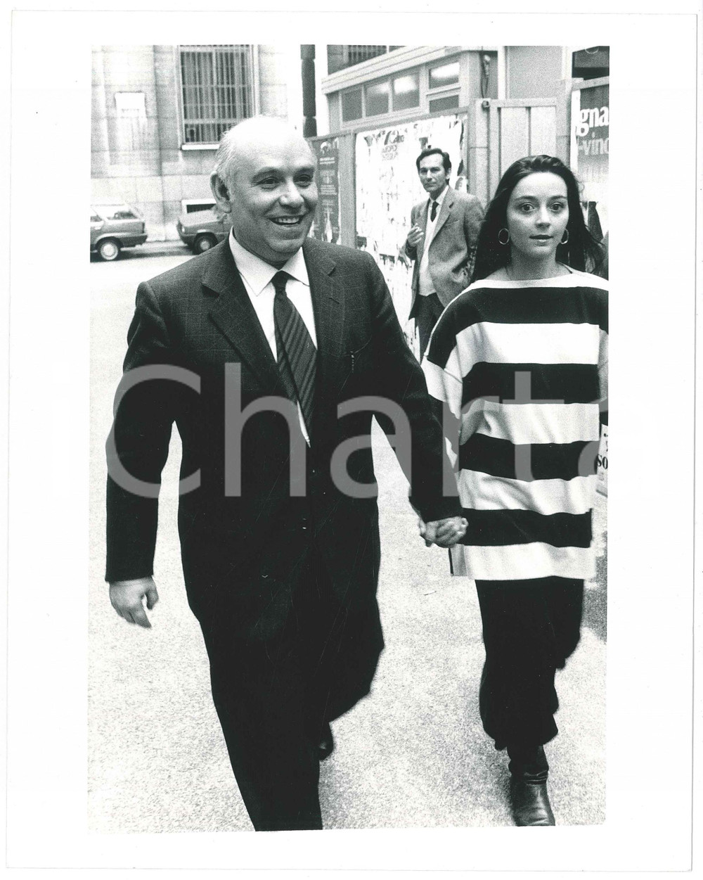 Fotografia d epoca originale 1986 MILANO Salvatore LIGRESTI con la figlia Jonella  Fotografia 20x25 cm 1