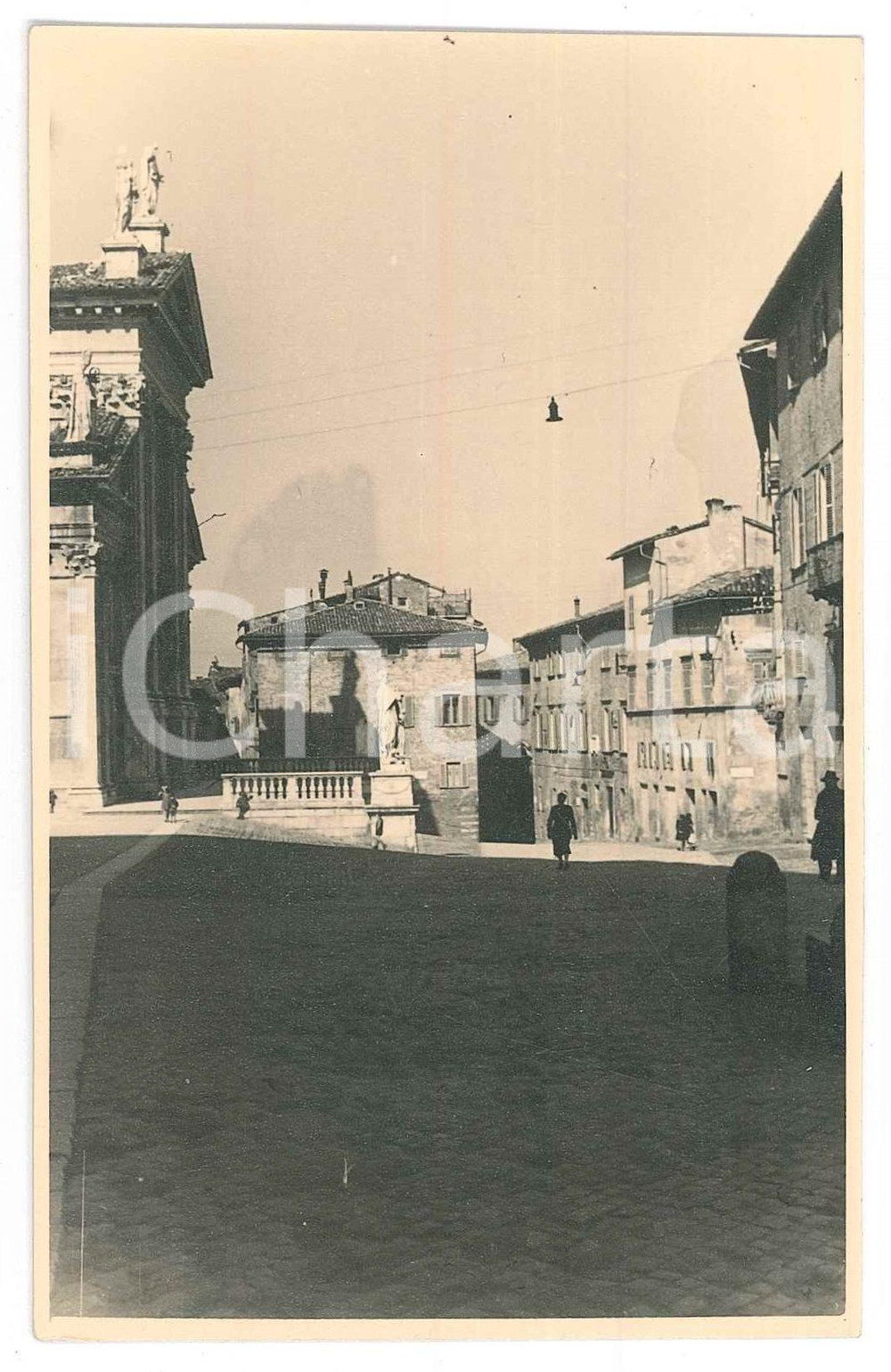 Fotografia d epoca originale 1940 ca URBINO Duomo e Via Puccinotti  Fotografia 13x8 cm 1