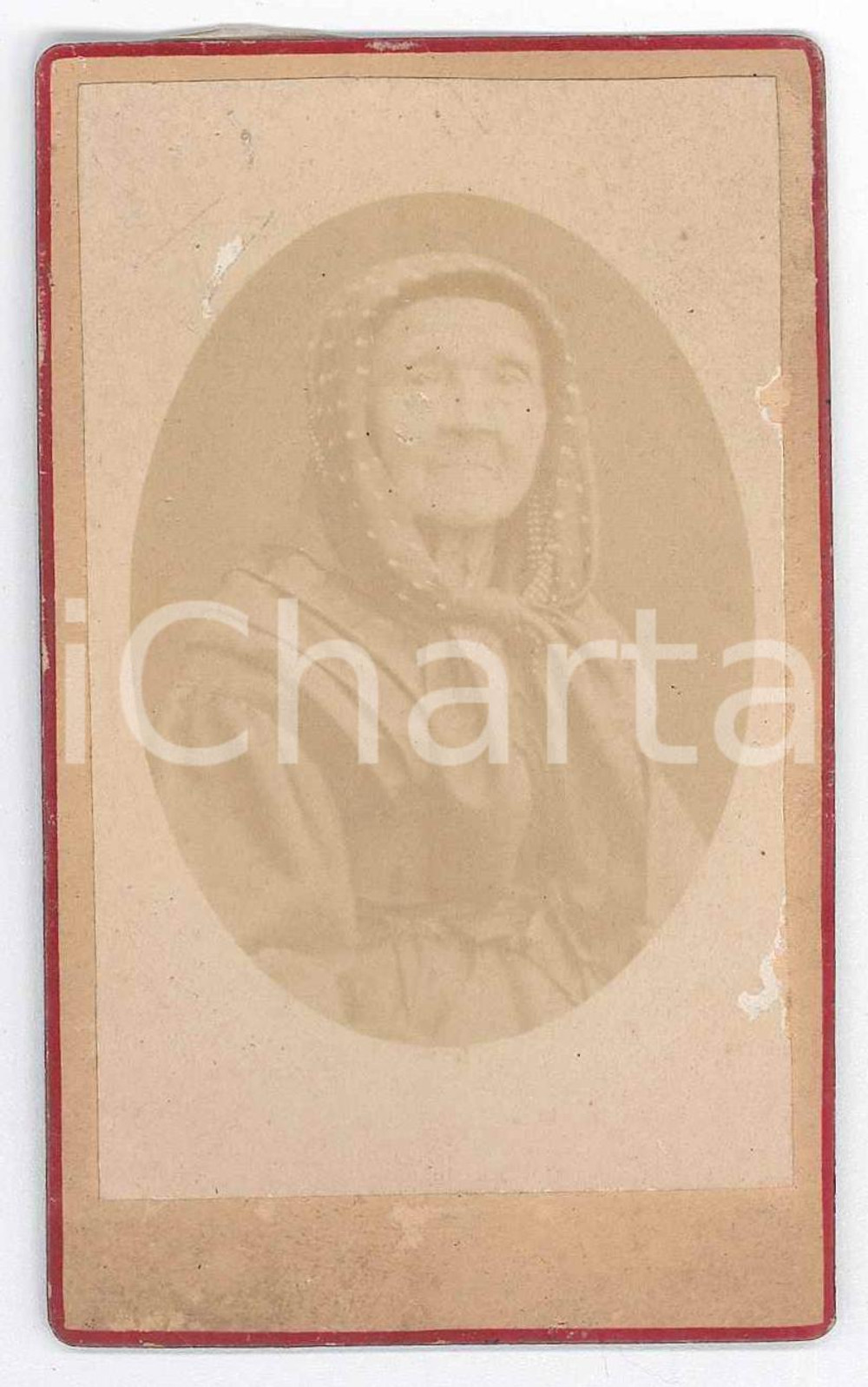 Fotografia d epoca originale 1880 ca GARLASCO PV Ritratto di anziana donna  Foto Carlo GENNARO CDV RARA 1