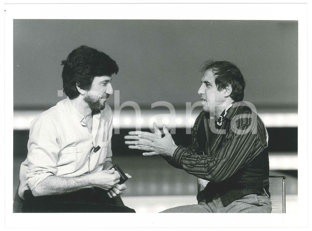 Fotografia d epoca originale 1983 RAI FANTASTICO 4  Gigi PROIETTI e Adriano CELENTANO 1 Foto 25x20 1