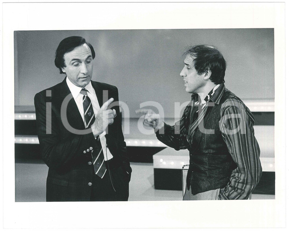 Fotografia d epoca originale 1983 RAI FANTASTICO 4  Adriano CELENTANO con Pippo BAUDO 3 Foto 25x20 1