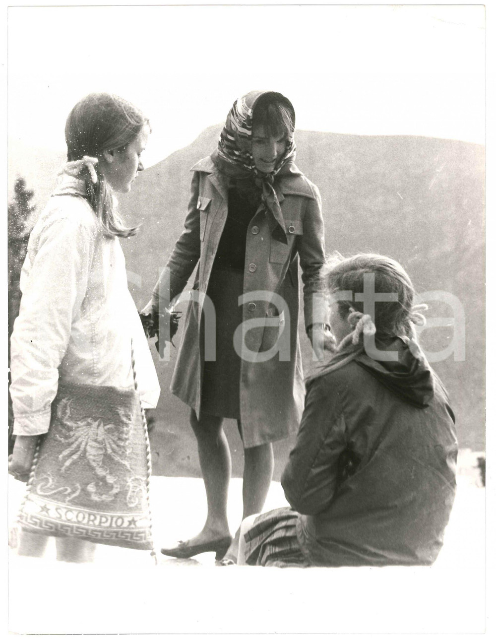 Fotografia d epoca originale 1970 ca USA Jacqueline KENNEDY with Caroline Photo 18x24 cm 1