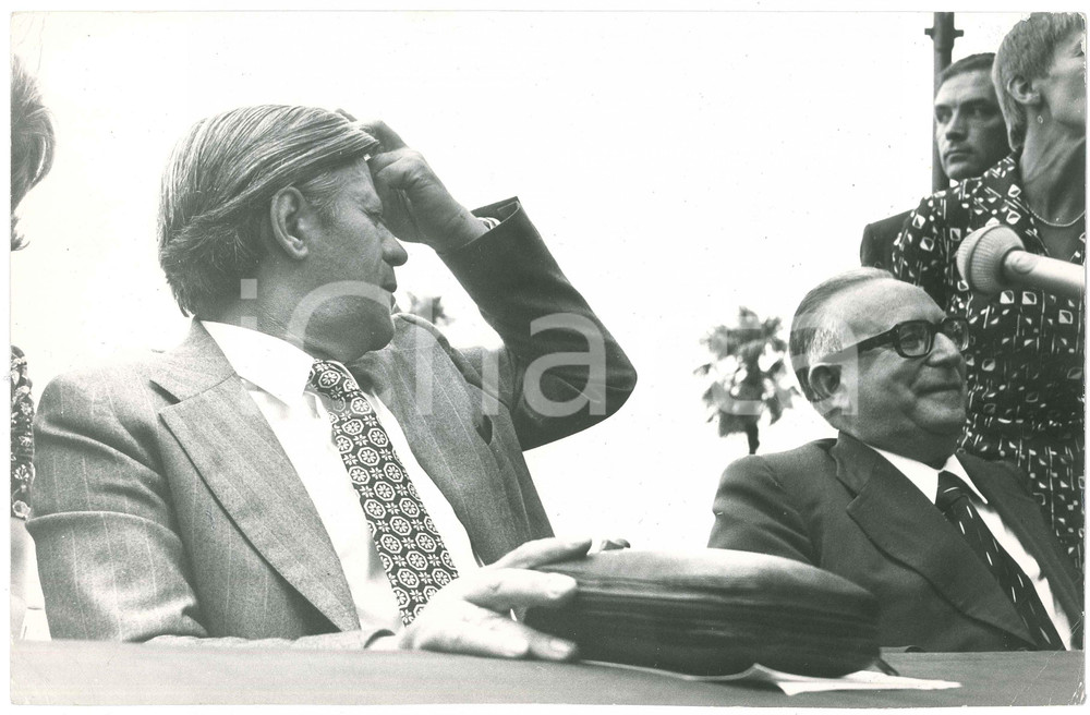 1974 BELLAGIO Colloqui italo-tedeschi - Helmut SCHMIDT Mariano RUMOR (1) Foto