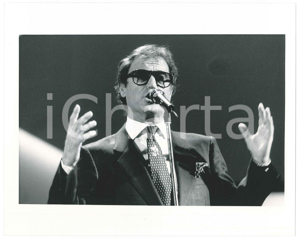 Fotografia d epoca originale 1987 FESTIVAL DI SANREMO Franco CALIFANO in gara 3 Foto 25x20 cm 1