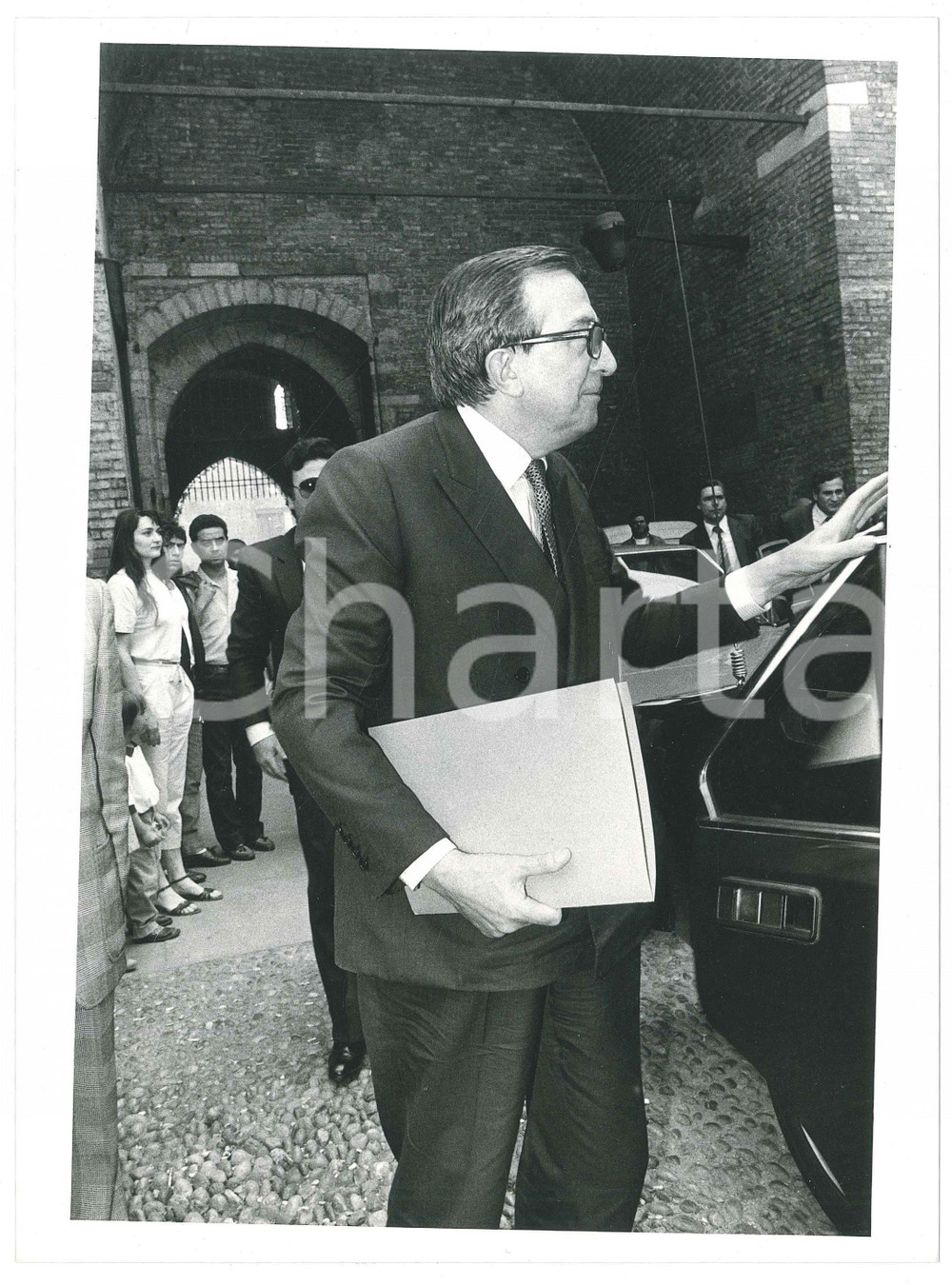Fotografia d epoca originale 1985 MILANO Castello Sforzesco  DC  Giulio ANDREOTTI 1 Foto 18x24 cm 1