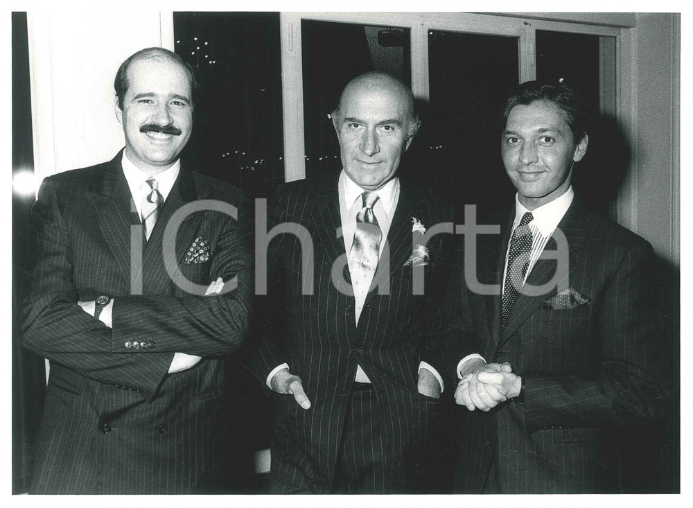 Fotografia d epoca originale 1985 ca MODA ITALIA Alessandro e Beppe MODENESE a un evento 1 Foto 24x18 cm 1