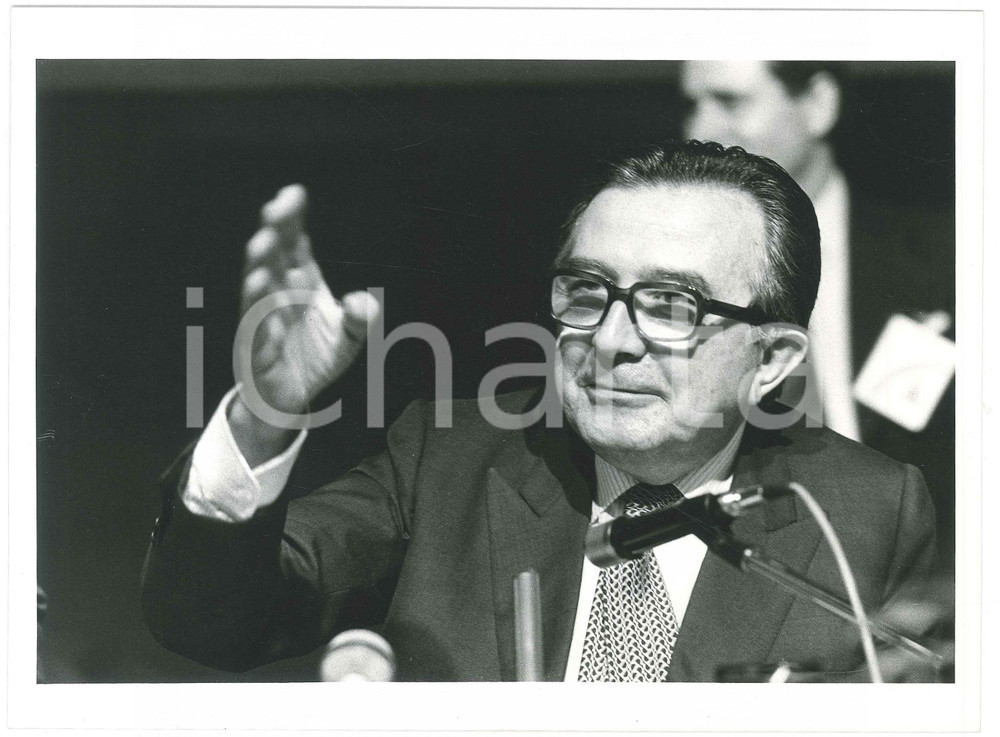 Fotografia d epoca originale 1985 MILANO Castello Sforzesco  DC  Giulio ANDREOTTI 4 Foto 24x18 cm 1