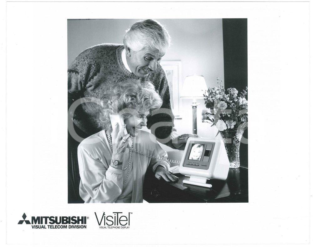 Fotografia d epoca originale 1980 ca MITSUBISHI  Videotelefono VISITEL  Foto pubblicitaria 2 25x20 cm 1