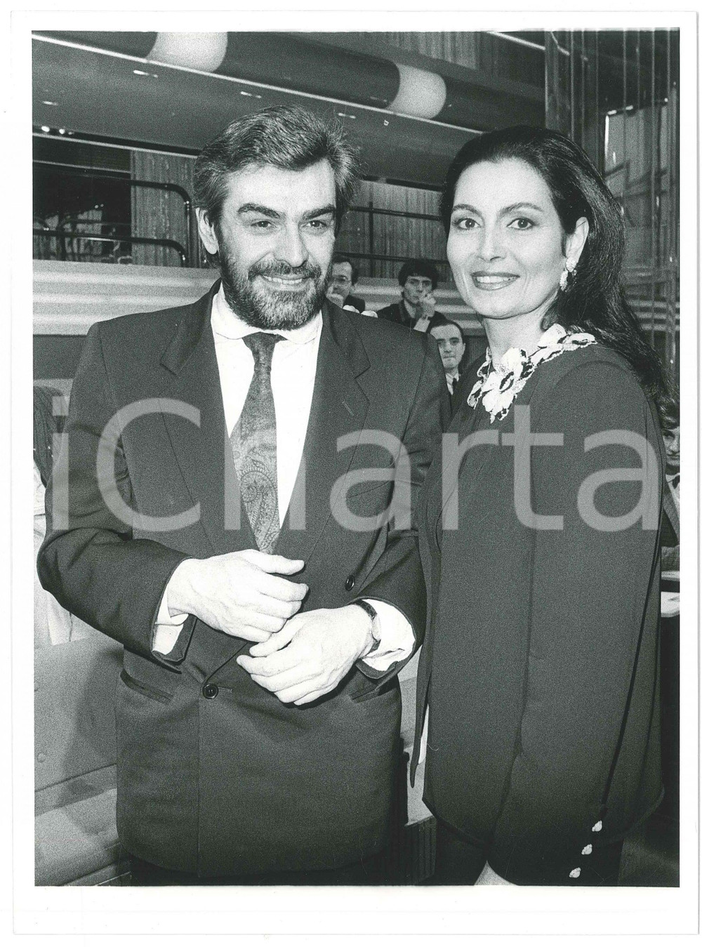 Fotografia d epoca originale 1986 RAI UNO Il bello della diretta  Giovanni GORIA Rosanna SCHIAFFINO 2 1