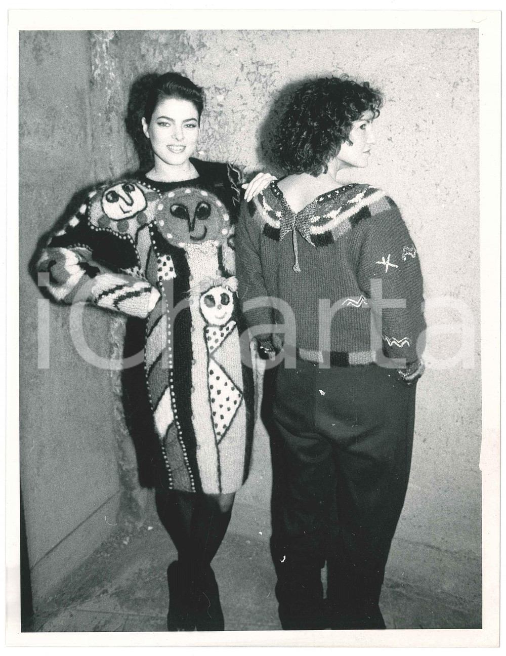 Fotografia d epoca originale 1986 RAI UNO  HIT PARADE   MODA  Modelle con maglieria BETH GAYL Foto 1