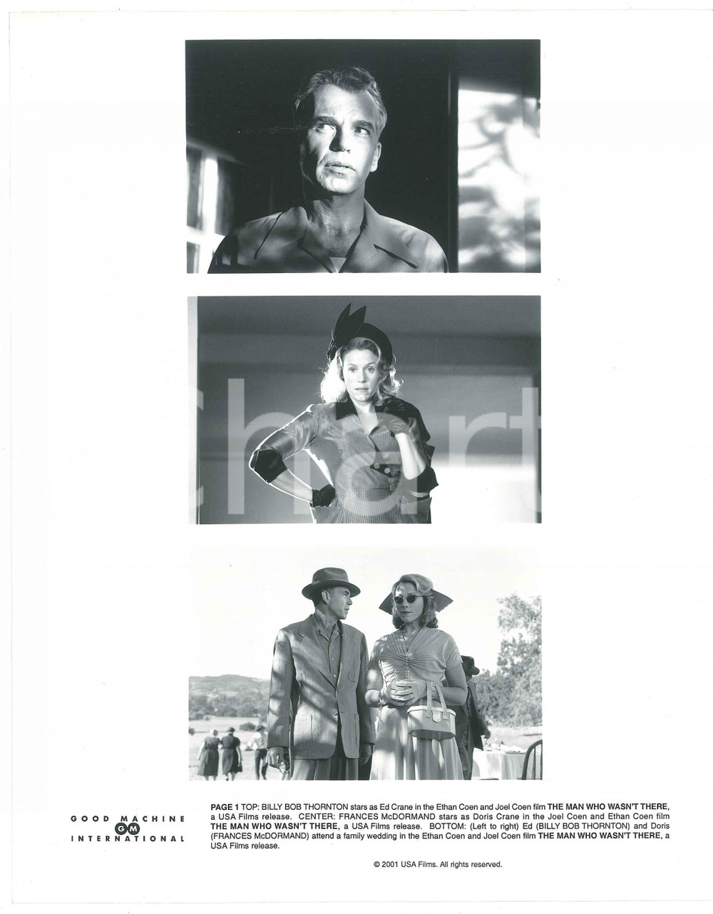 Fotografia d epoca originale 2001 Film THE MAN WHO WASN T THERE  Billy Bob THORNTON Frances Mc DORMAND 5 1