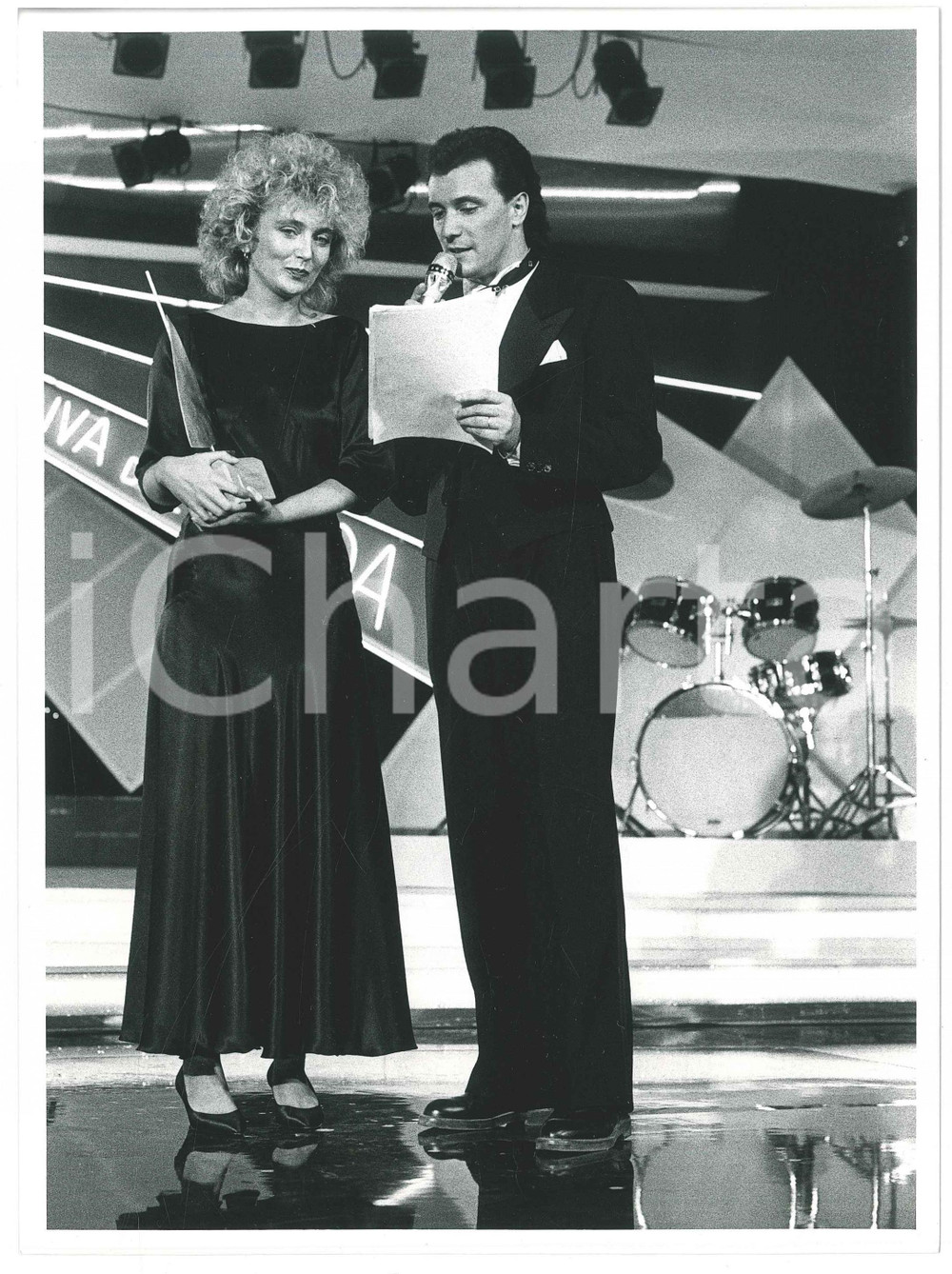 Fotografia d epoca originale 1984 RIVA DEL GARDA  VELA D ORO Rossana CASALE Mauro MICHELONI Foto 24x18 cm 1