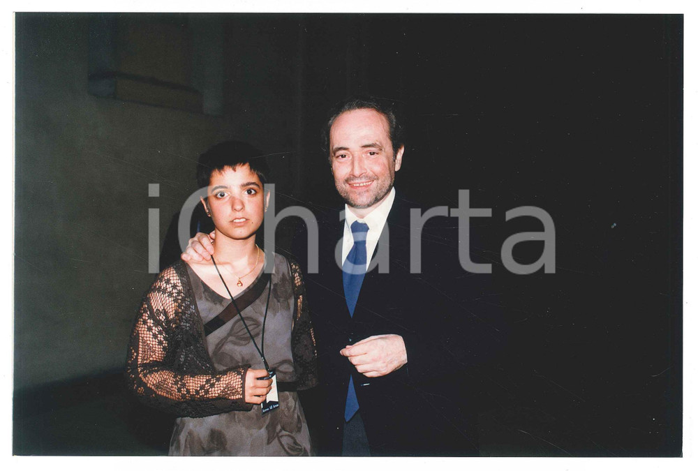Fotografia d epoca originale 1990 ca LIRICA JosÃ© CARRERAS con la figlia Julia  Foto 23x15 cm 1