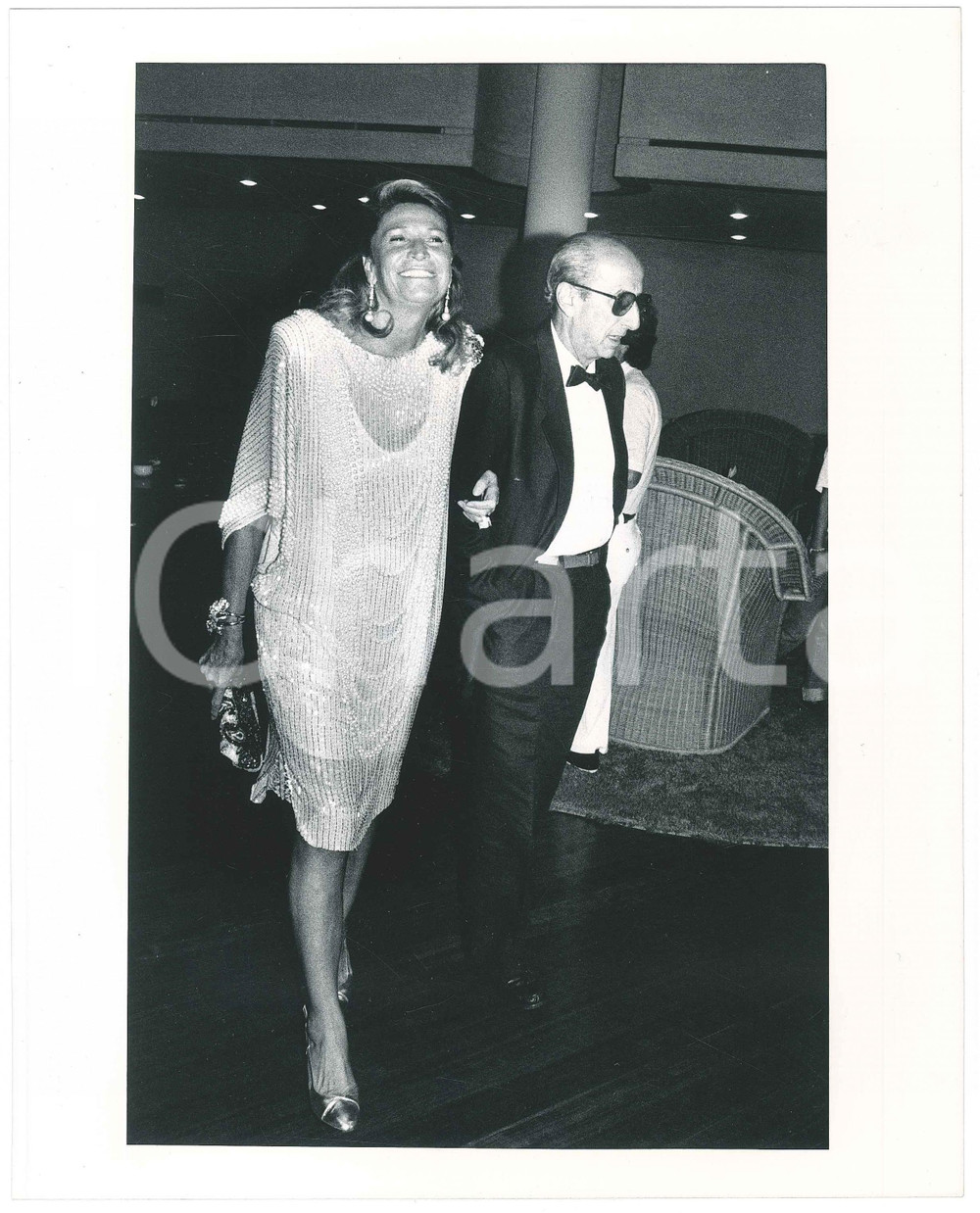 Fotografia d epoca originale 1985 ca ITALIA  COSTUME Marta MARZOTTO Giulio MARCHI Foto 20x25 cm 1
